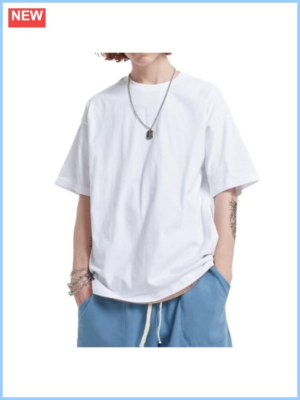 Men's Heavyweight Cotton Oversized Tee Crew Neck Short Sleeve Loose Fit